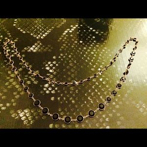 Black and gold long necklace